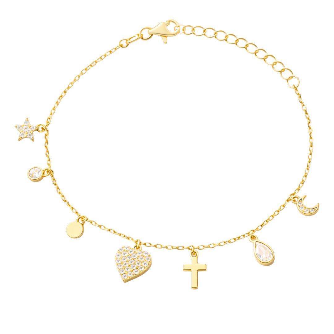 Pulsera Destellos de Deseos en Plata Chapada en Oro – Regalo Especial para Sorprender