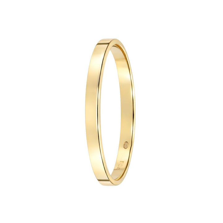 Alianza Plana Ligera de Oro 18K 2 mm