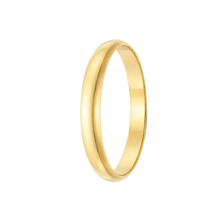 Alianza de Boda Lisa de Oro Amarillo 18K Media Caña · 3 mm