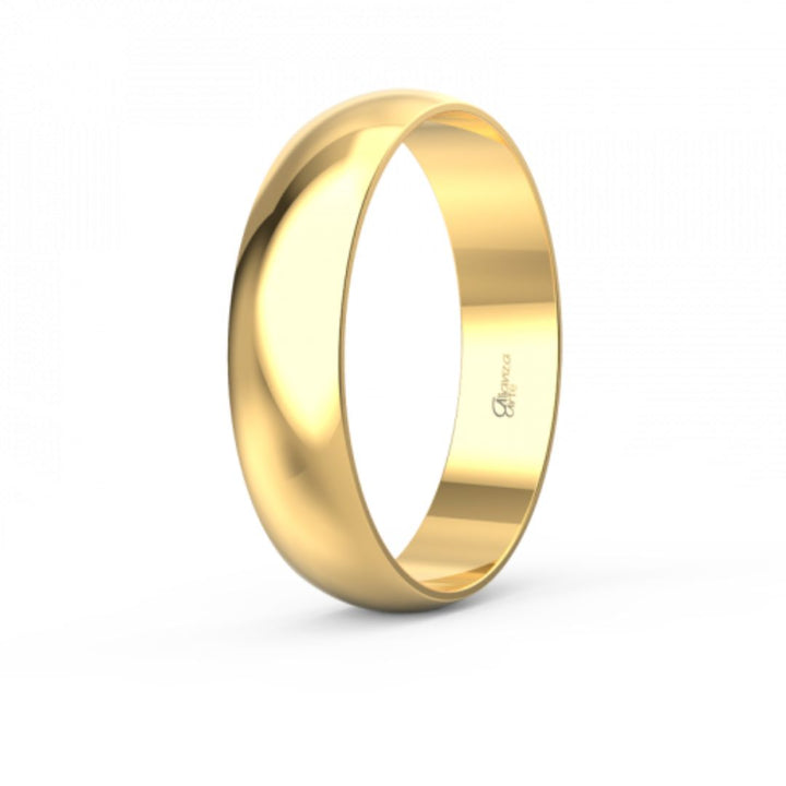 Alianza de Boda Media Caña Clásica de Oro 18k 4,5 mm