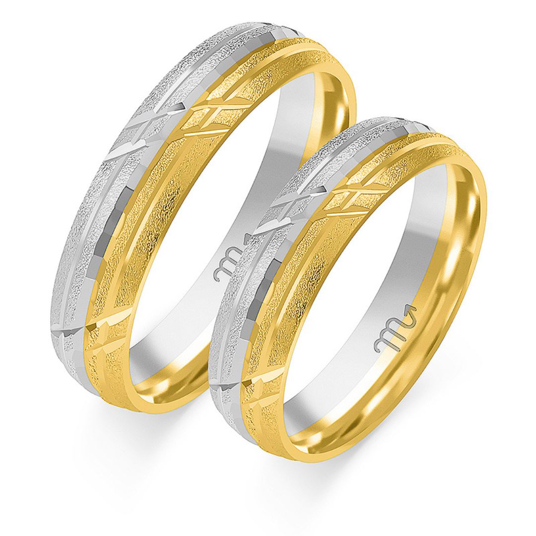 Alianza de Boda de Oro Tallada 5 mm – OE-136