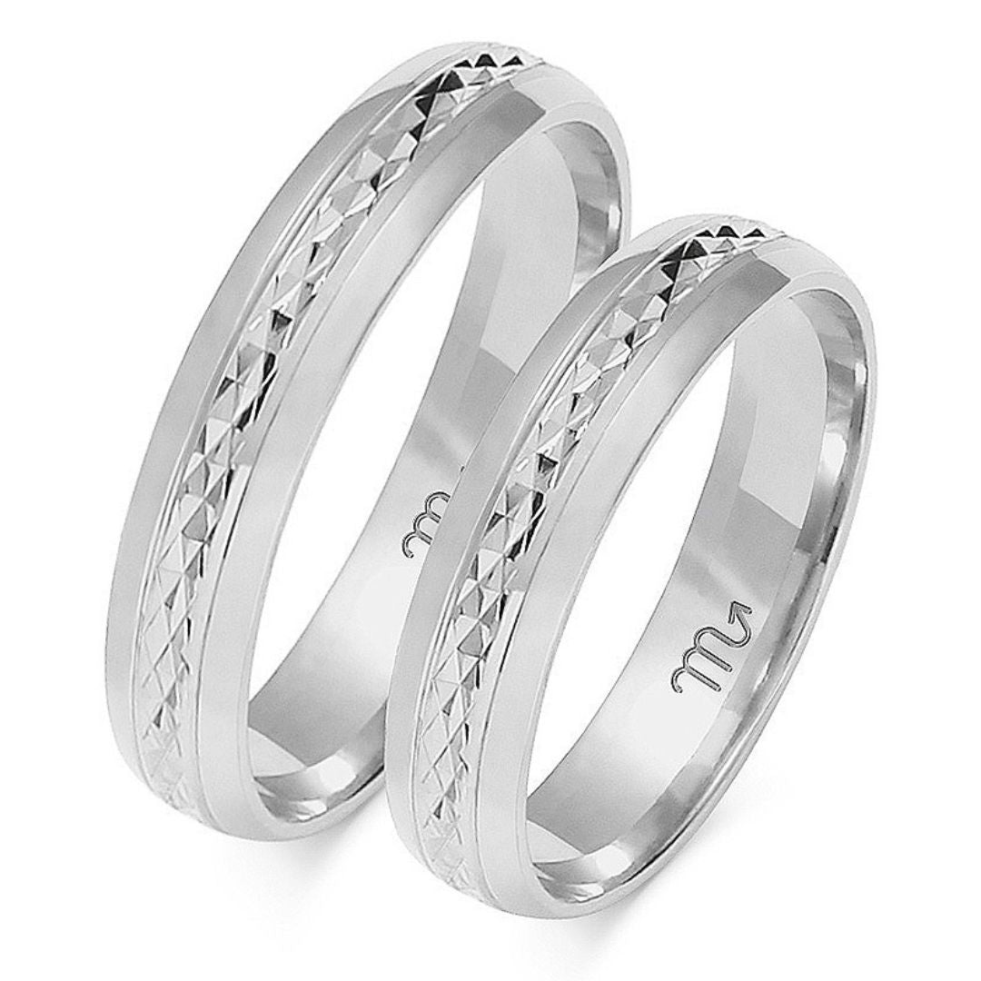 Alianza de Boda de Oro Diamantada 4,5 mm – Modelo OE-192