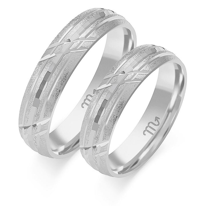 Alianza de Boda de Oro Tallada 5 mm – OE-136