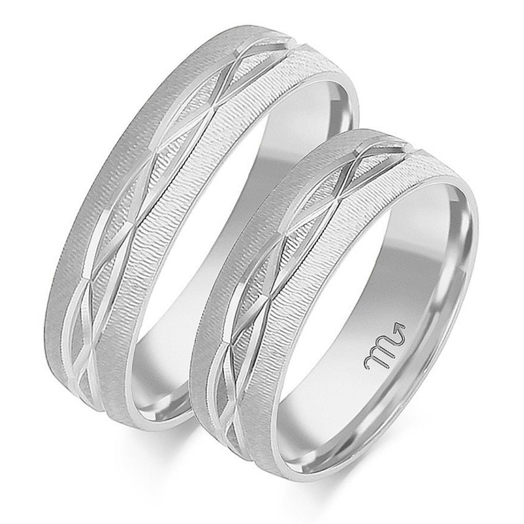 Alianza de Boda de Oro Tallada 6 mm – Modelo OE-191