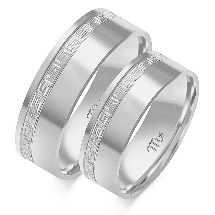 Alianza de Boda de Oro con Grabado Griego 5,5 mm – Modelo O-227