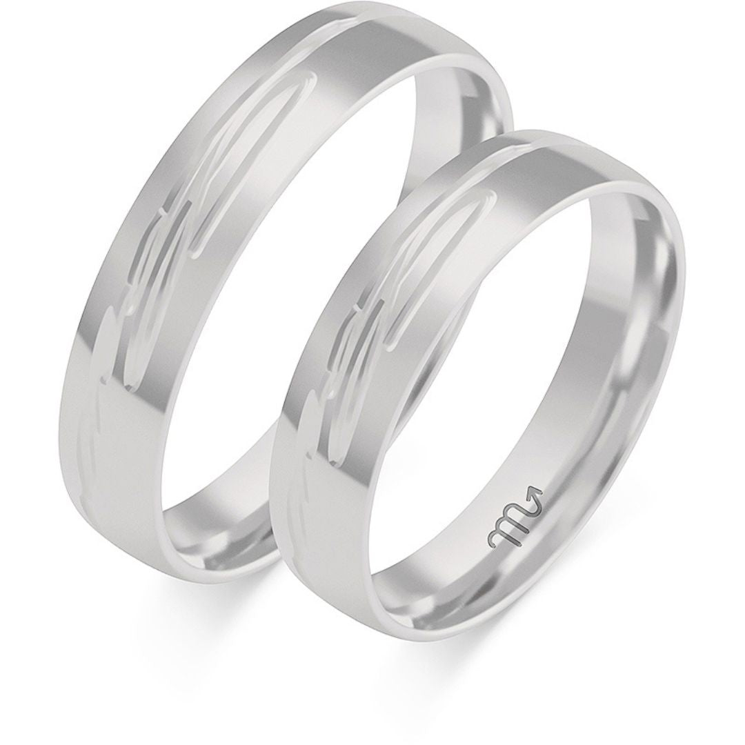 Alianza de Boda de Oro con Grabado Moderno 4,5 mm – Modelo OE-393