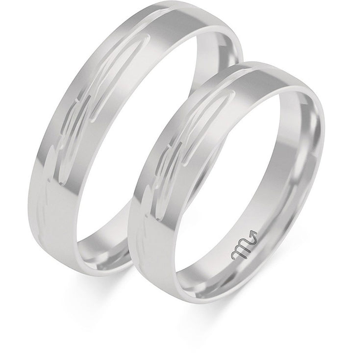Alianza de Boda de Oro con Grabado Moderno 4,5 mm – Modelo OE-393