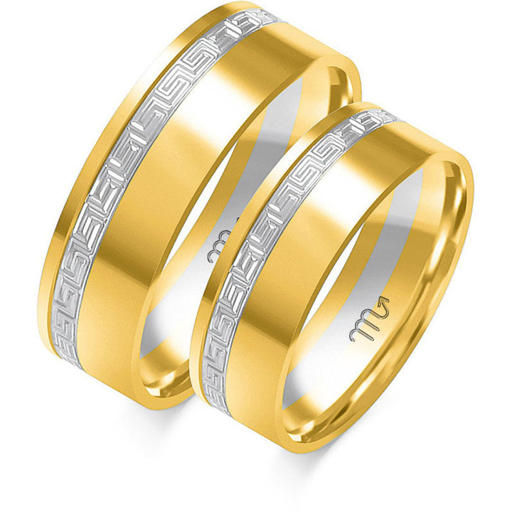 Alianza de Boda de Oro con Grabado Griego 5,5 mm – Modelo O-227