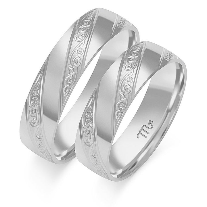 Alianza de Oro con Grabado Elegante 5,5 mm – Modelo O-313