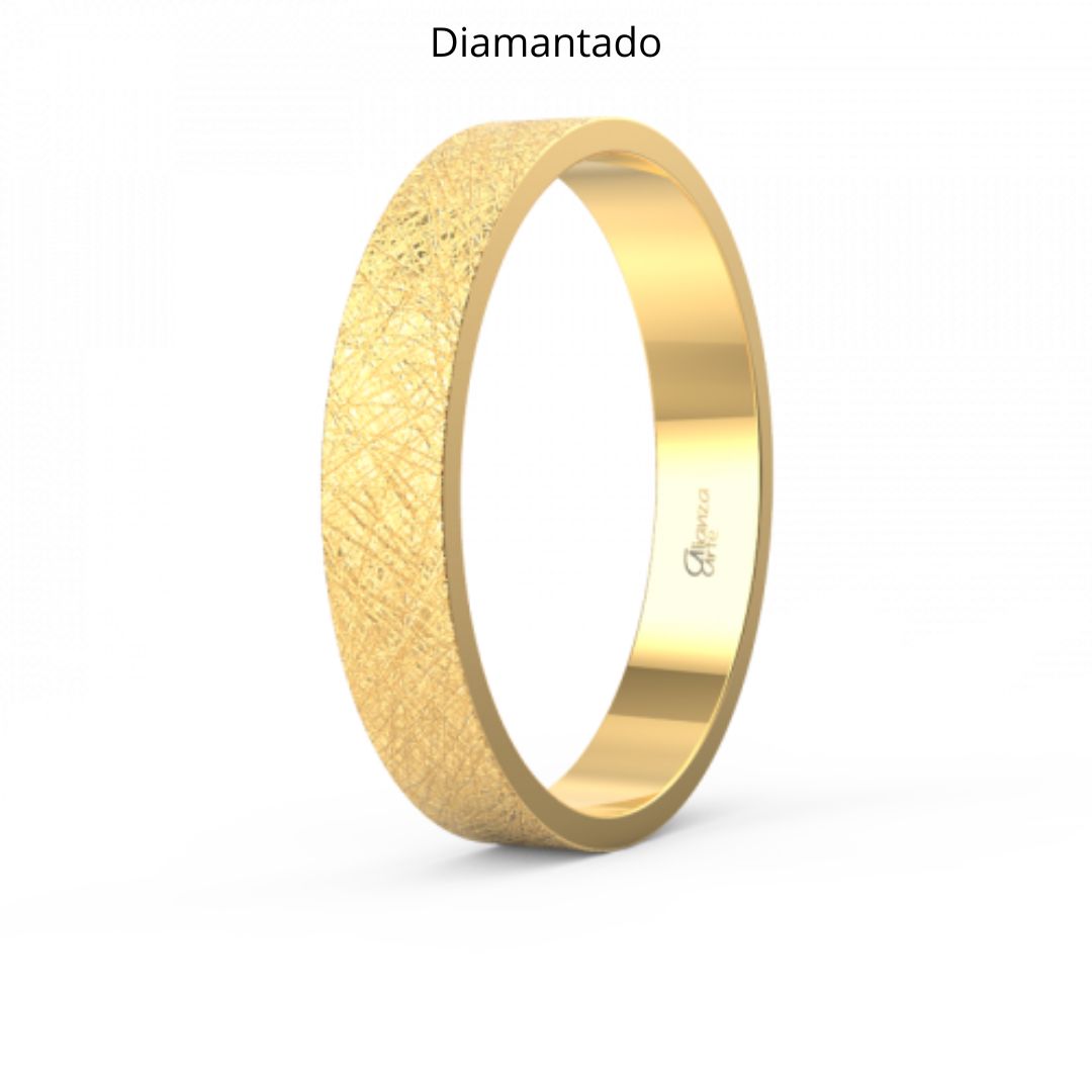 Alianza de Boda Plana Clásica de Oro 9k 3 mm