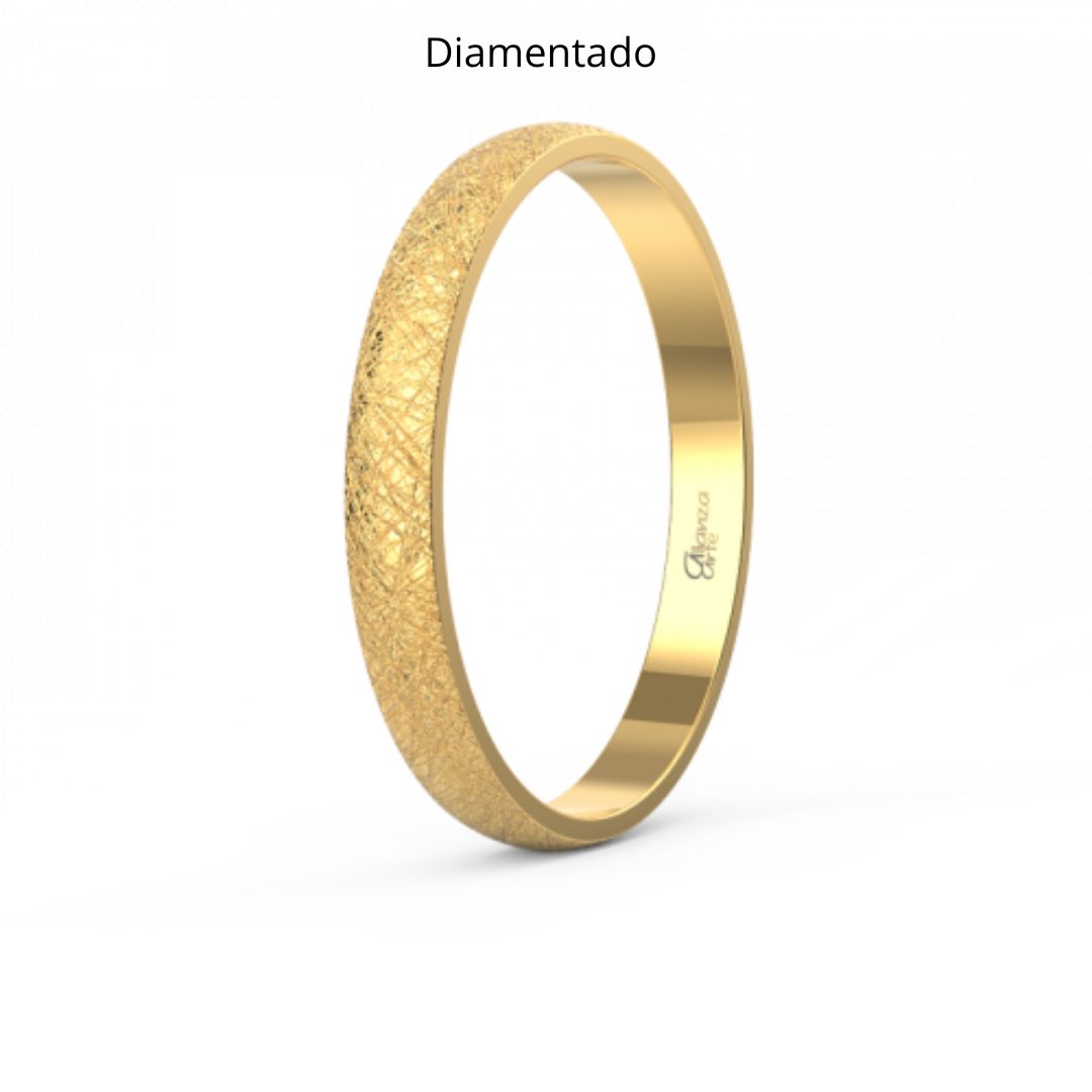 Alianza de Boda Media Caña Clásica de Oro 14k 2 mm