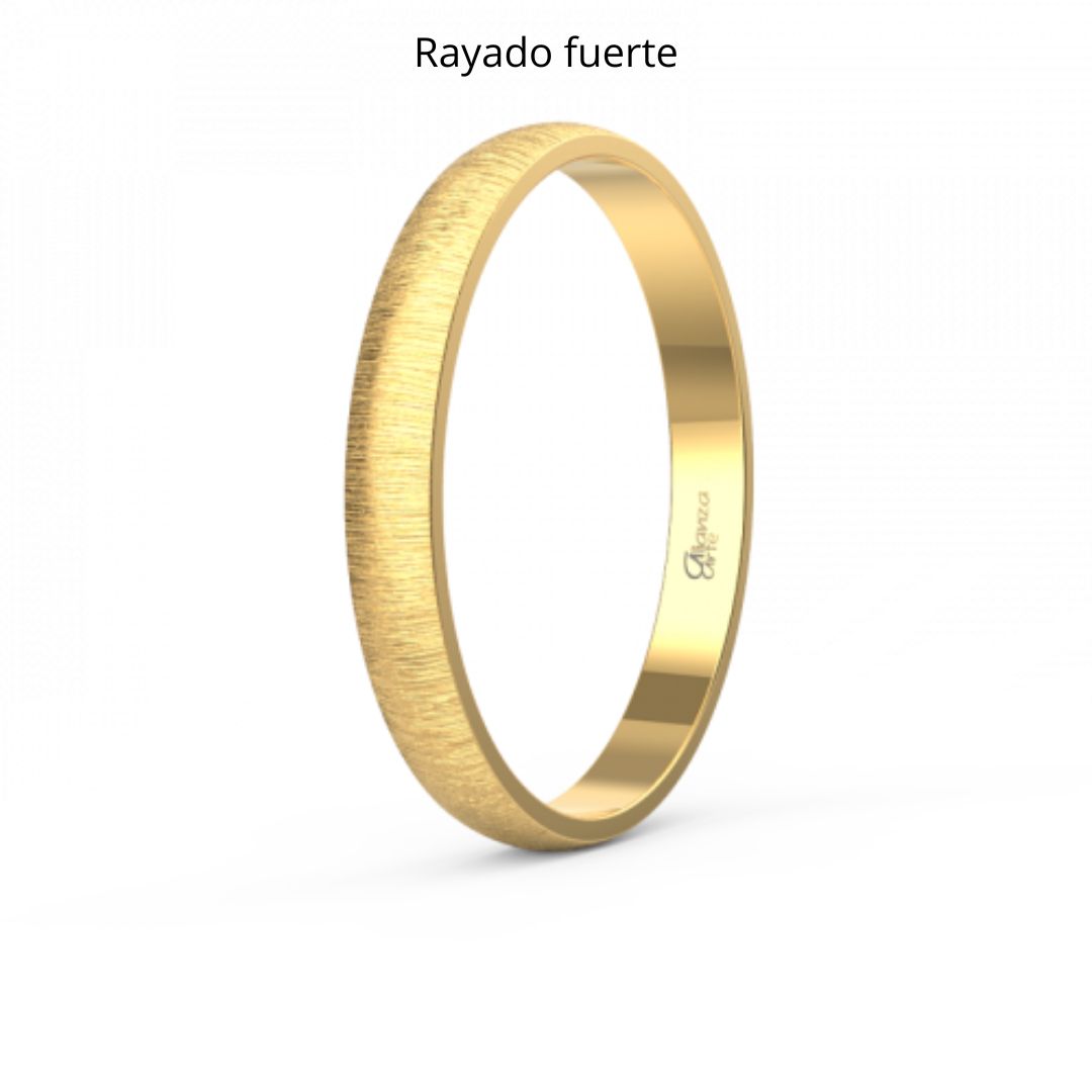 Alianza de Boda Media Caña Clásica de Oro 14k 2 mm