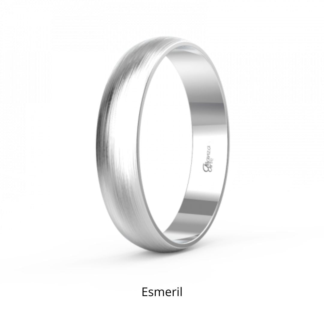 Alianza de Boda Media Caña Clásica de Oro 18k Blanco 2 mm