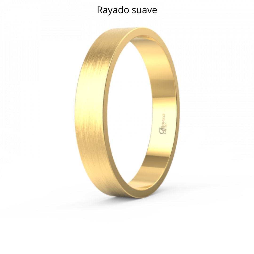 Alianza de Boda Plana Clásica de Oro 9k 3 mm