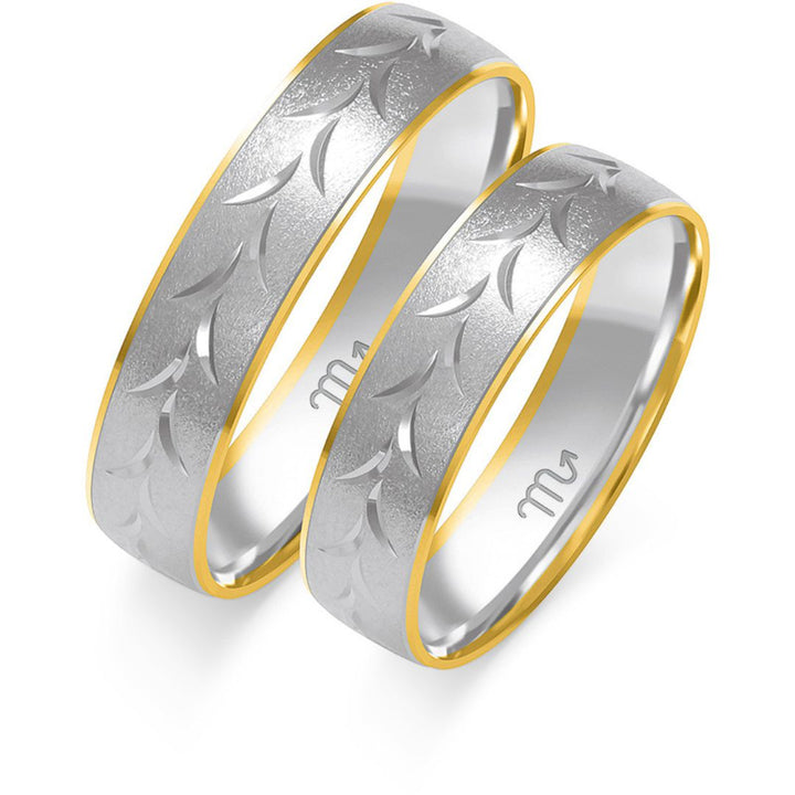Alianzas de Boda de Oro Talladas 5mm - Modelo O-281
