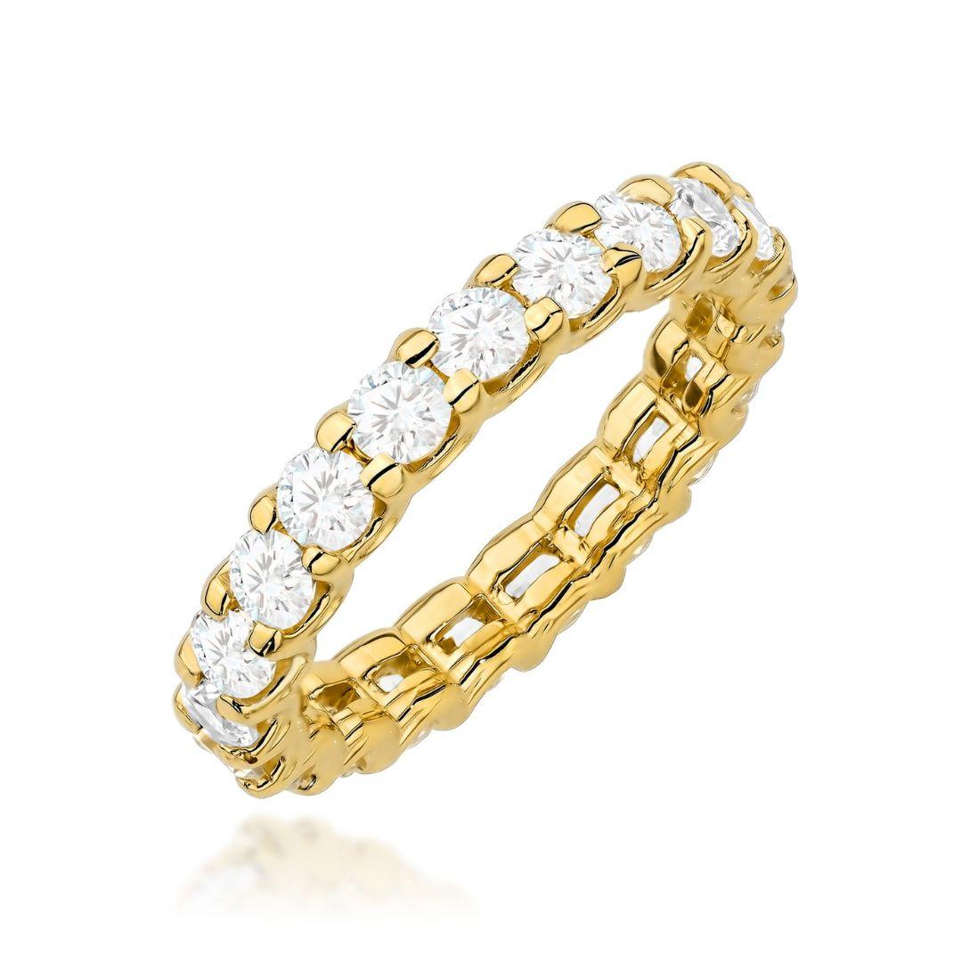 Anillo Eternidad Celeste Diamantes 3,20–3,80 ct en Oro 14K