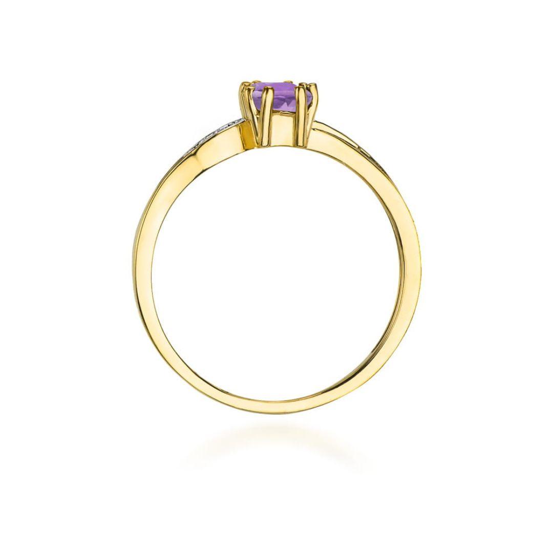 Anillo Elara Amatista 0,50 ct en Oro 14K con Diamantes