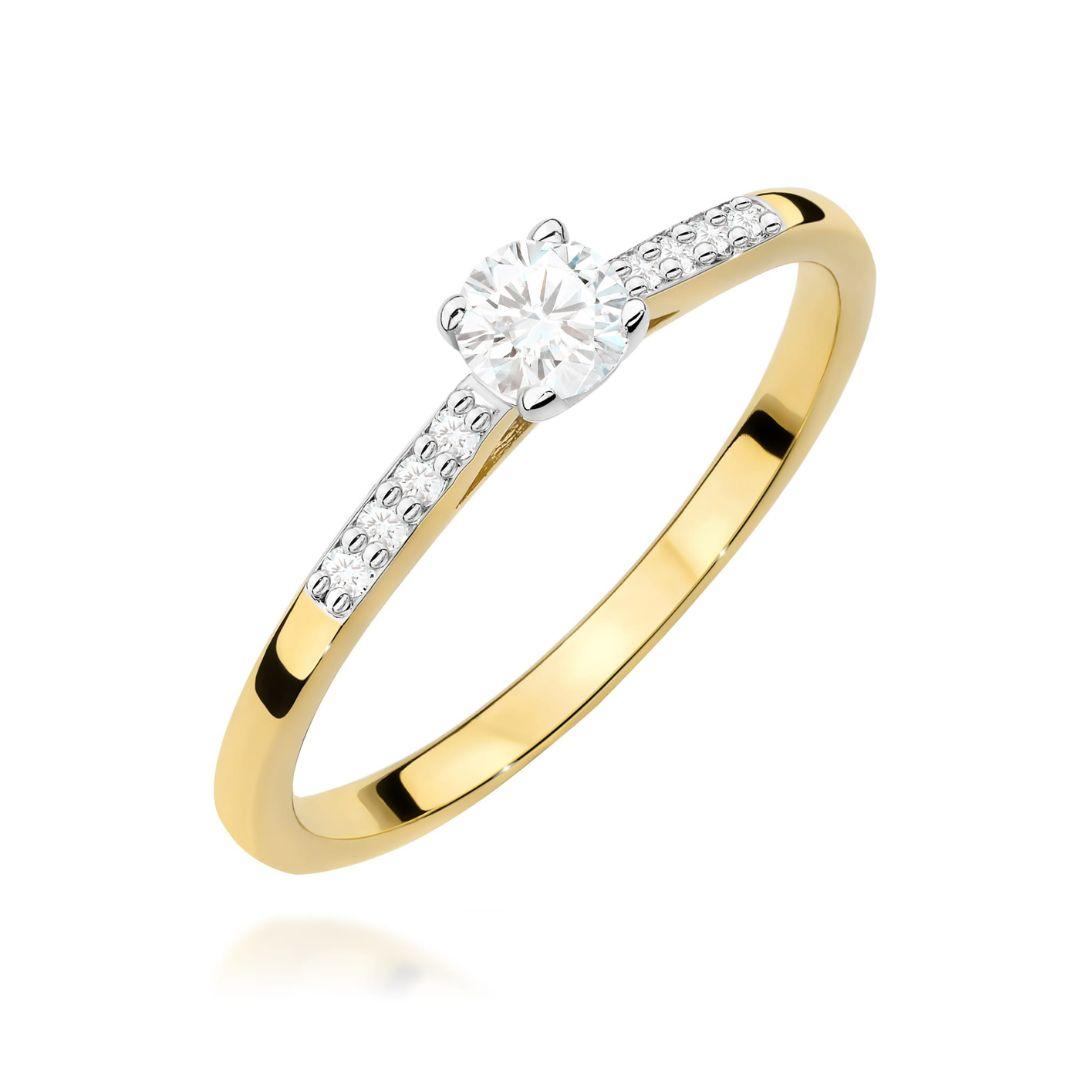 Anillo de Compromiso Elia en Oro 14K con Diamantes Naturales 0,32 ct