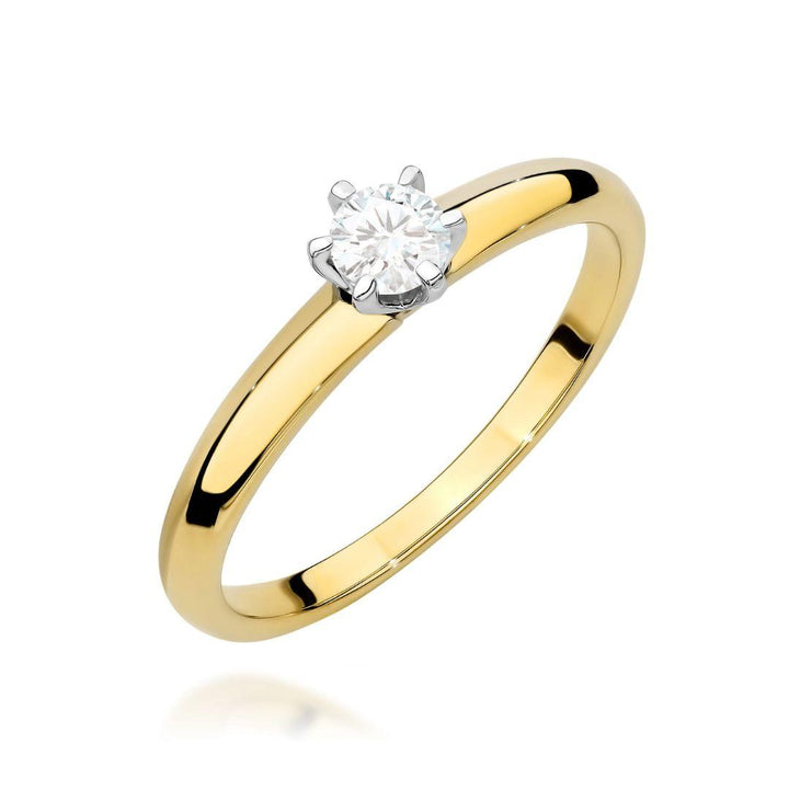 Anillo de Compromiso Lira Oro 14K con Diamante Natural 0,25 ct