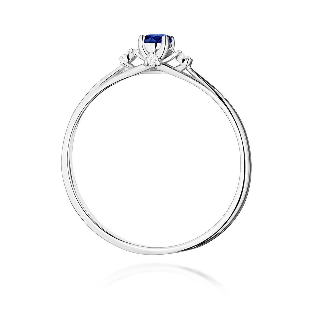 Anillo Live Oro Blanco 14K con Zafiro 0,15 ct y Diamantes