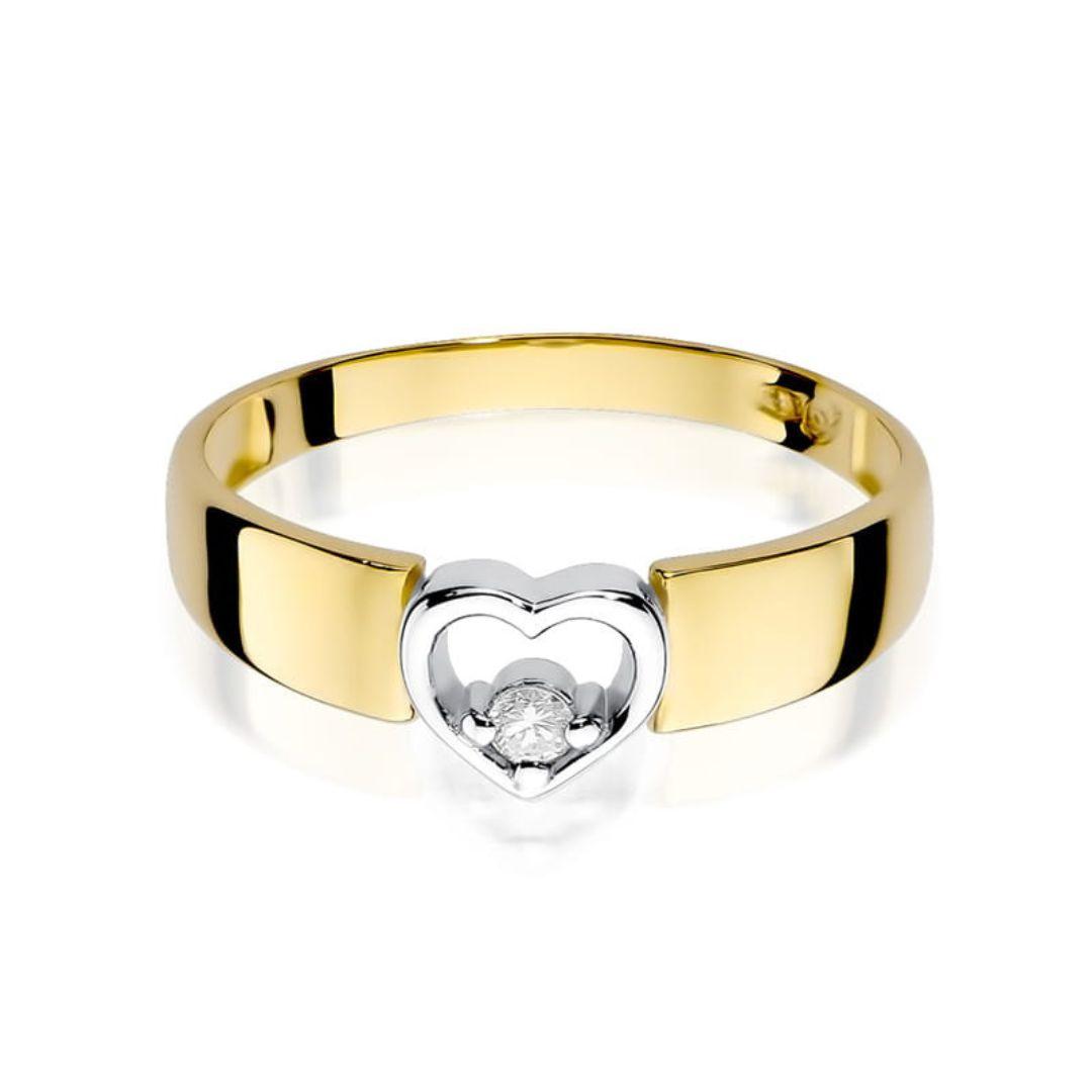 Anillo Philia Oro 14K Corazón con Diamante