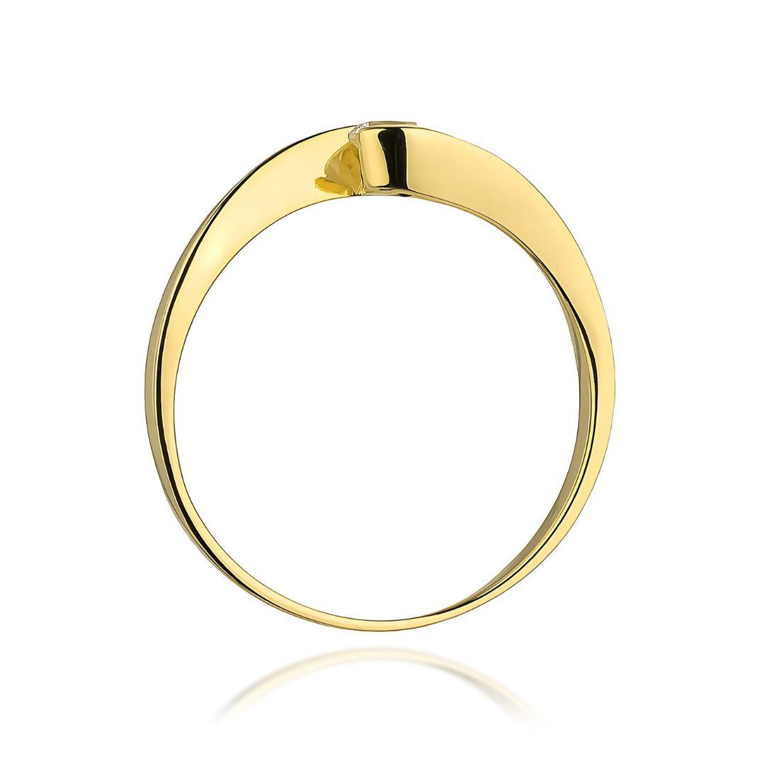 Anillo Avelis Oro Amarillo 14K con Diamante de Laboratorio 0,13 ct – Brillo Moderno