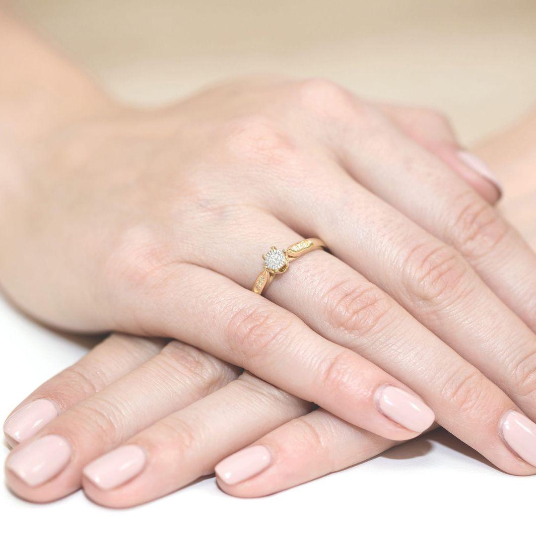 Anillo Stella Diamante 0,13 ct Oro 14K