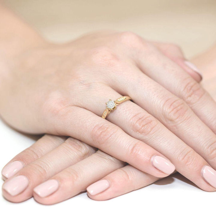 Anillo Stella Diamante 0,13 ct Oro 14K