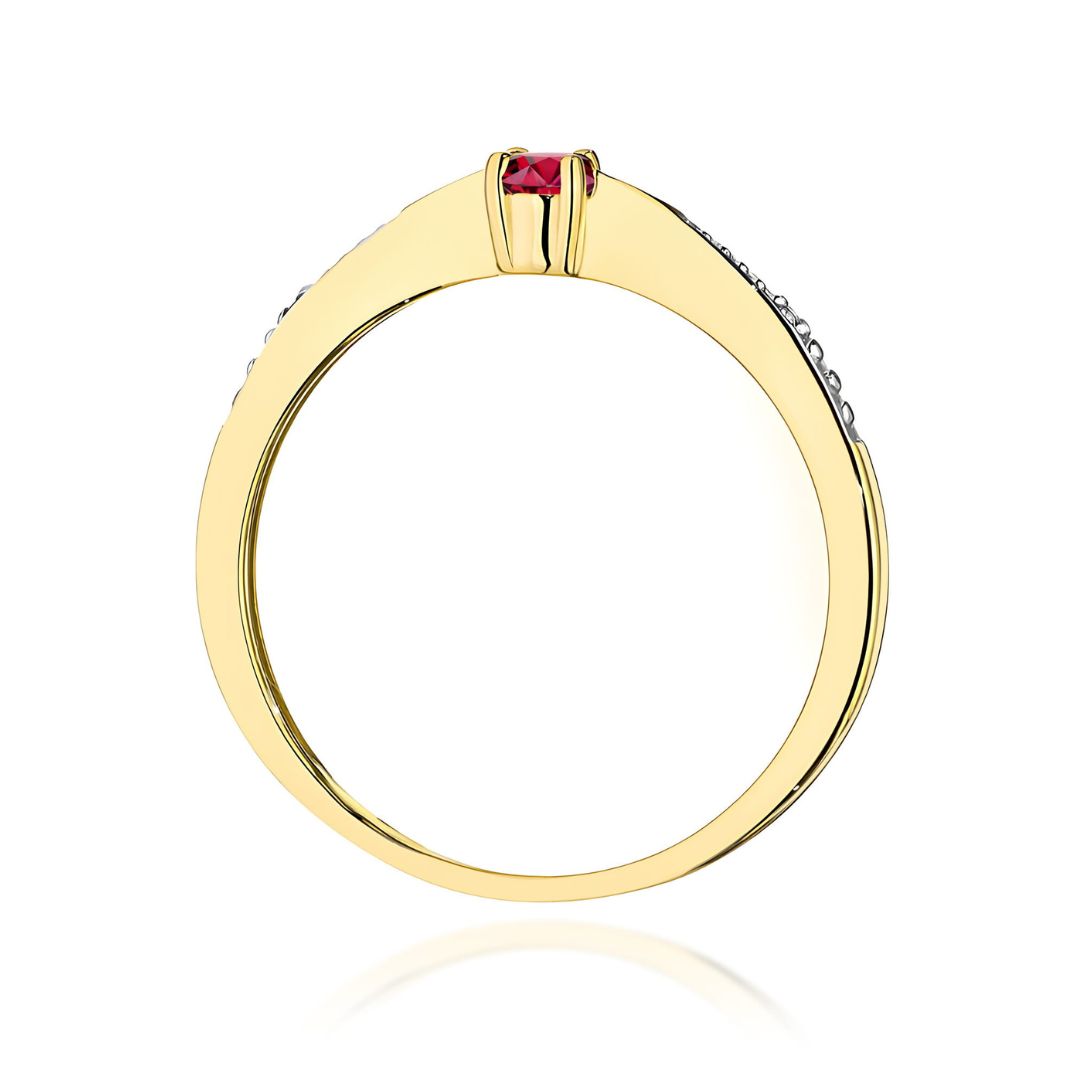 Anillo Aitana de Oro 14K con Rubí y Diamantes