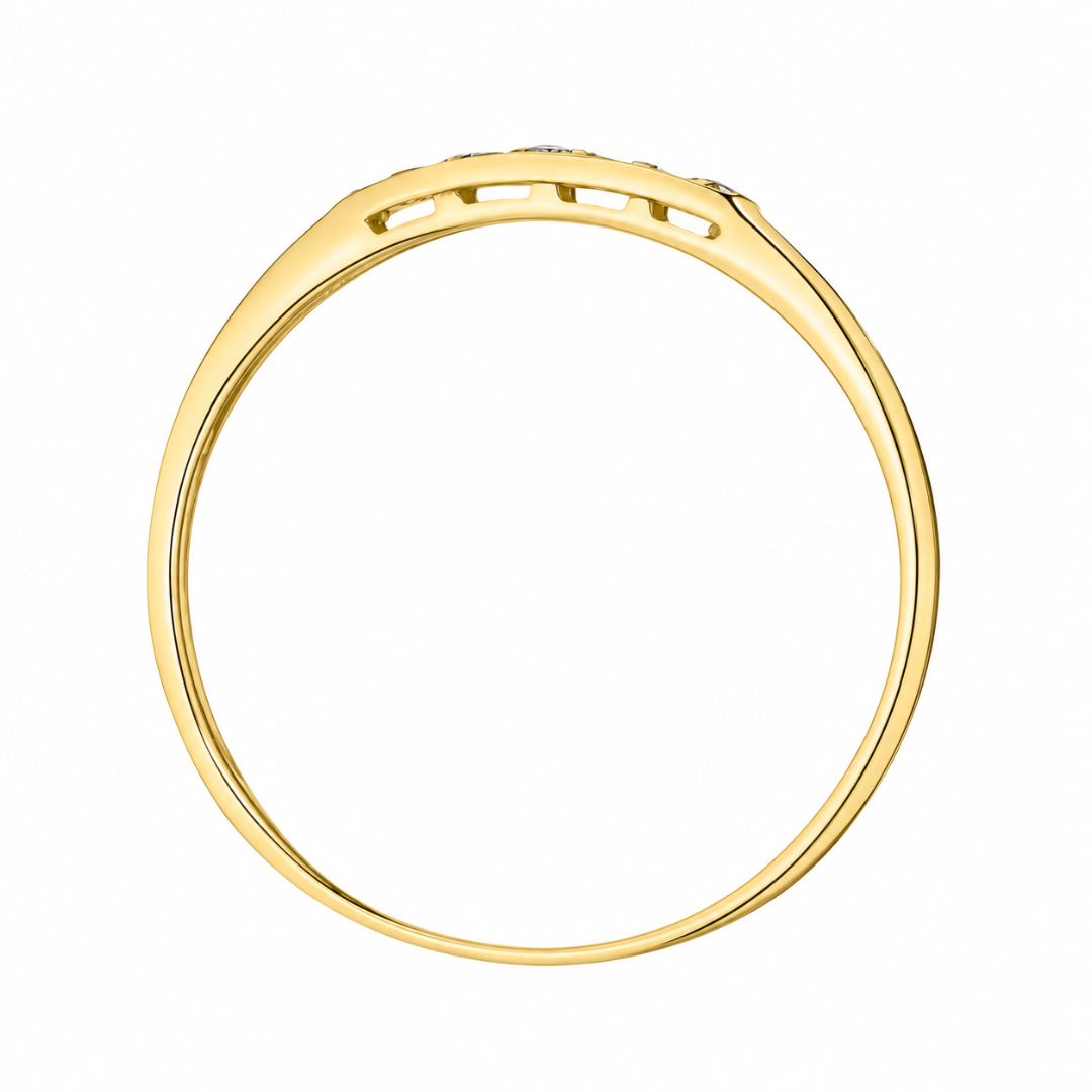 Anillo Ariela de Oro Amarillo 14K con 7 Diamantes