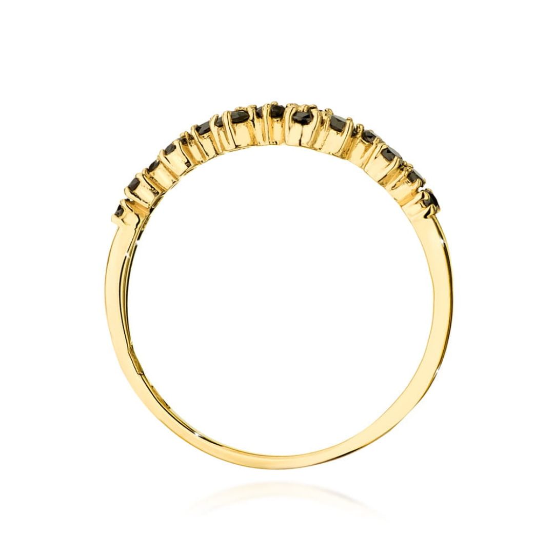 Anillo Bellina de Oro 14K con Diamantes Negros