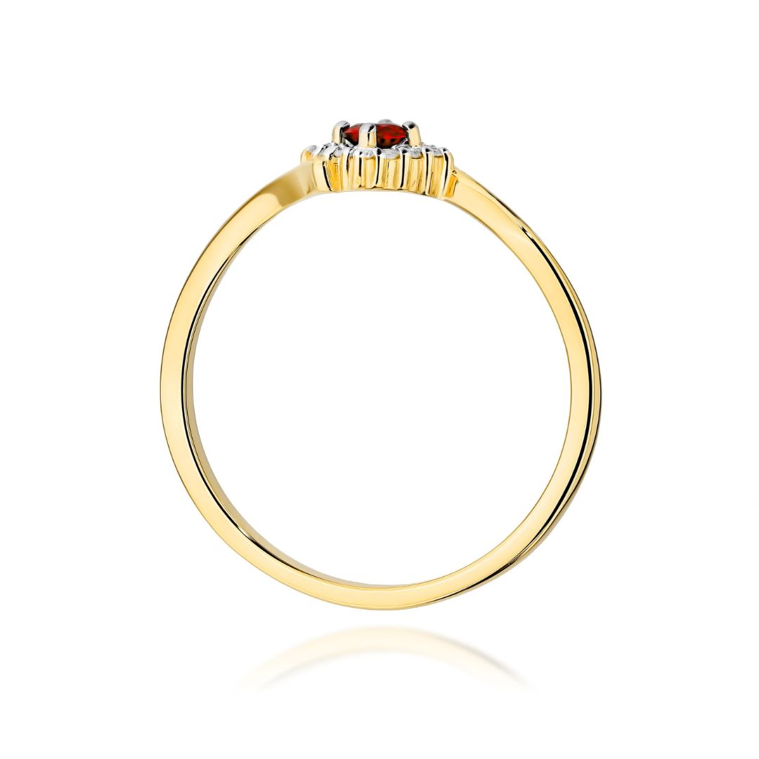 Anillo Candela de Oro 14K con Rubí y Diamantes