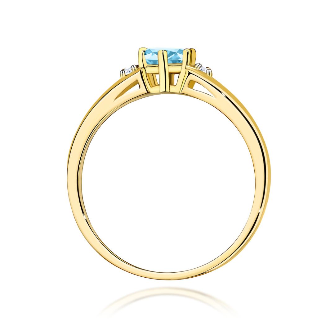 Anillo Celia de Oro 14K con Topacio Swiss y Diamantes