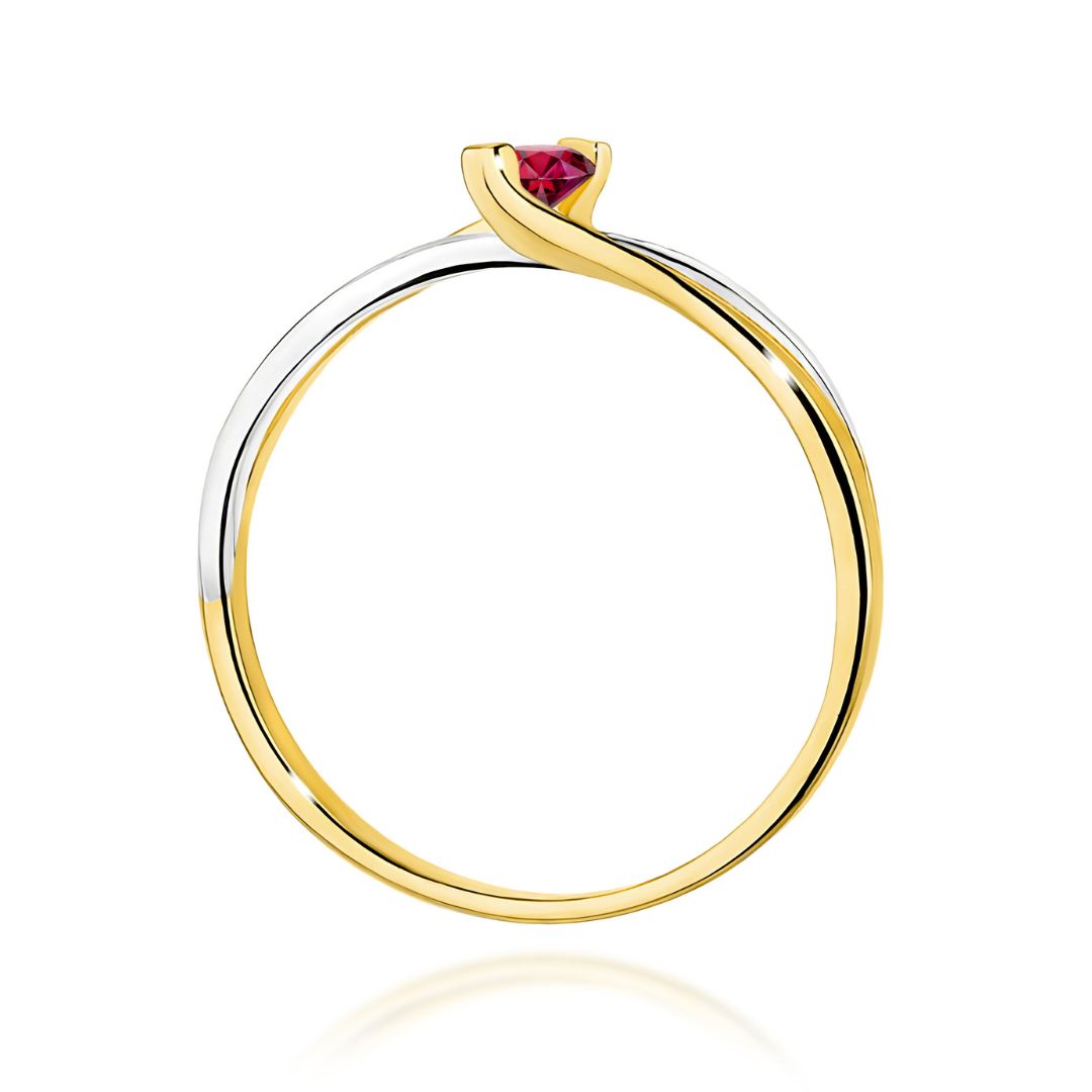 Anillo Clea de Oro 14K con Rubí y Diamantes