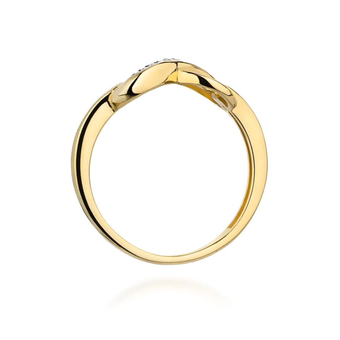 Anillo Eterna de Oro 14K con Infinito, Corazones y Diamantes