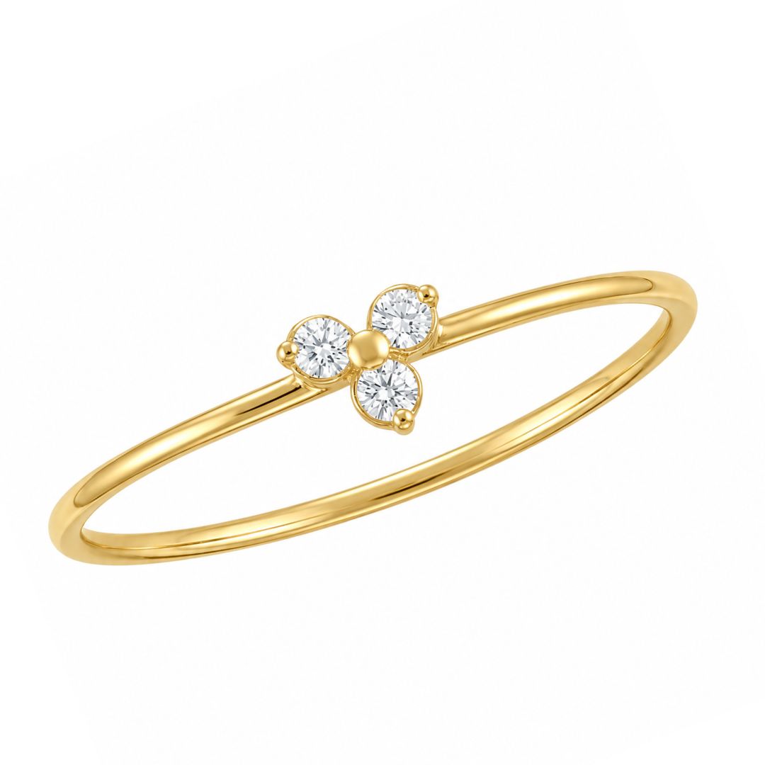 Anillo Fino de Oro 18K con Flor de Luz