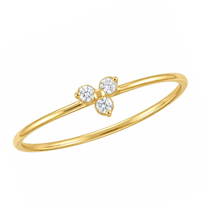 Anillo Fino de Oro 18K con Flor de Luz