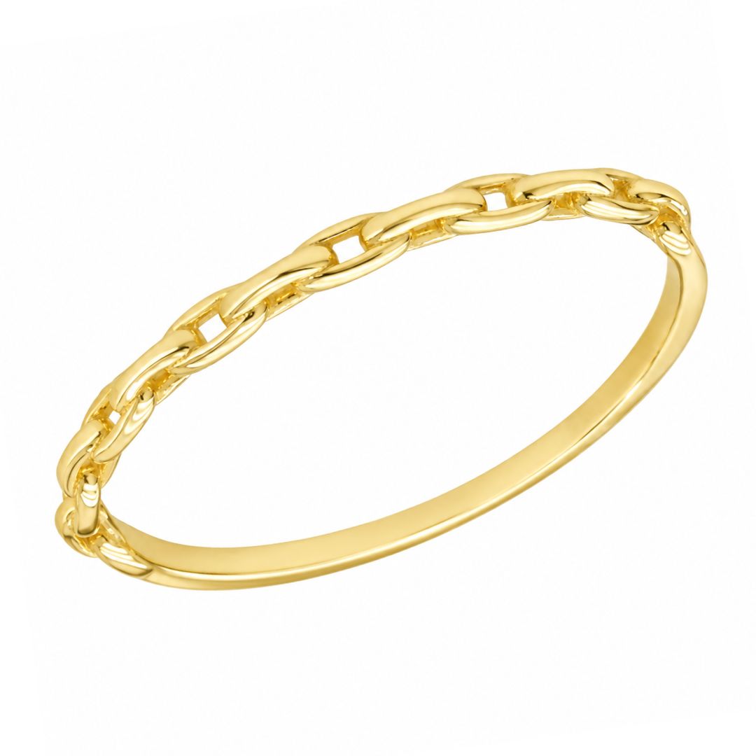 Anillo Fino de Oro Amarillo 18K con Eslabones