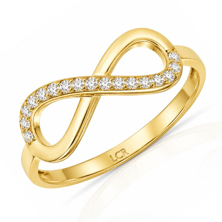 Anillo de oro 18k con circonitas INFINITO