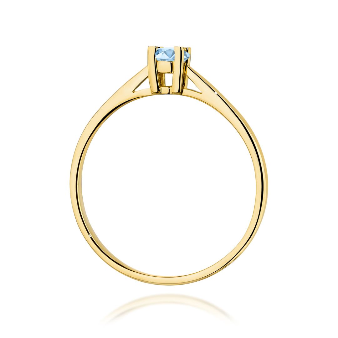 Anillo Jonella de oro amarillo de 9K con diamante azul de laboratorio