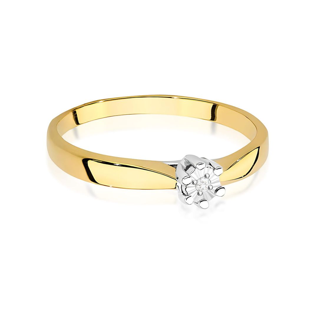 Anillo Júlia de Oro 9K con Diamante Natural