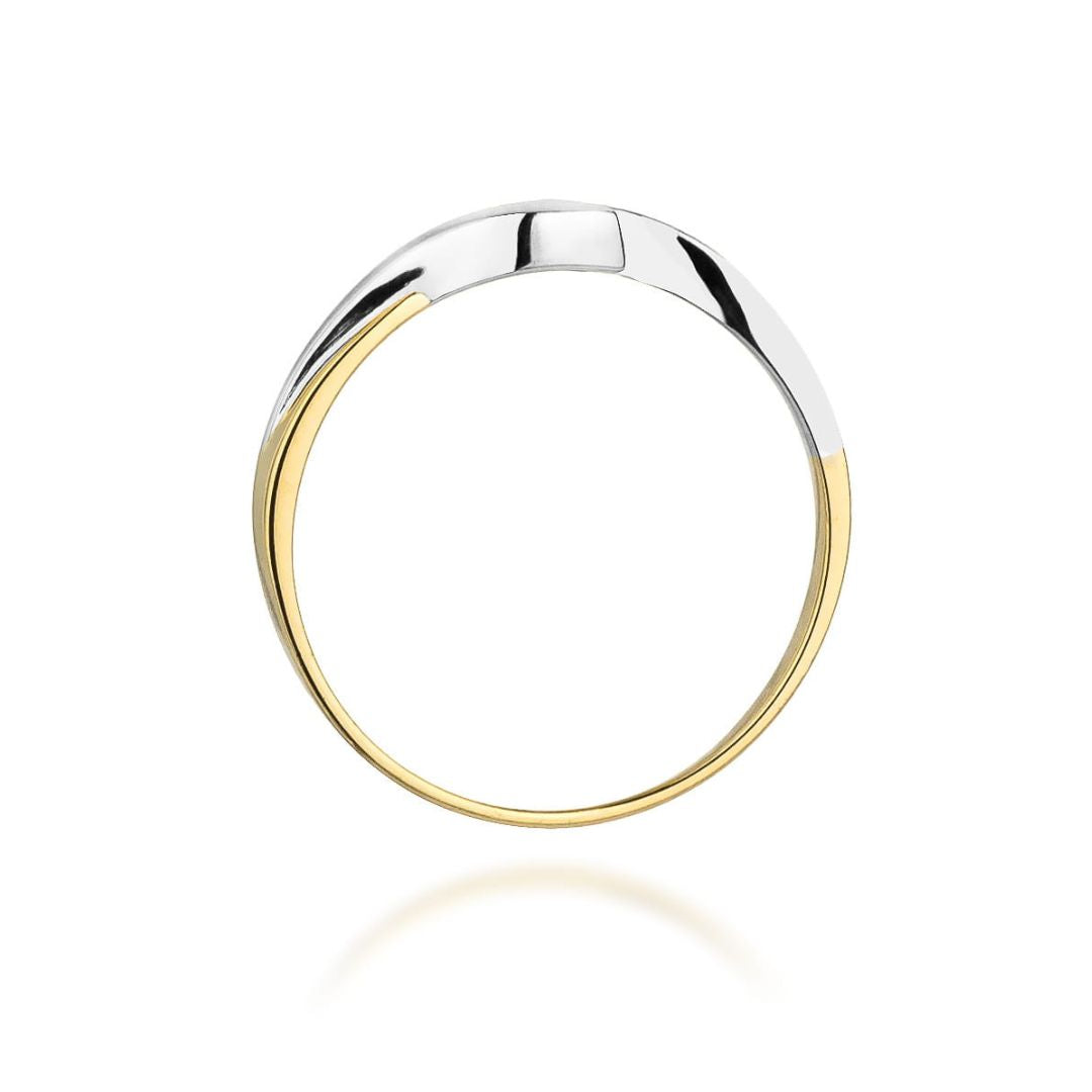 Anillo Lía Bicolor de Oro 14K con Diamante Natural 0,05 ct