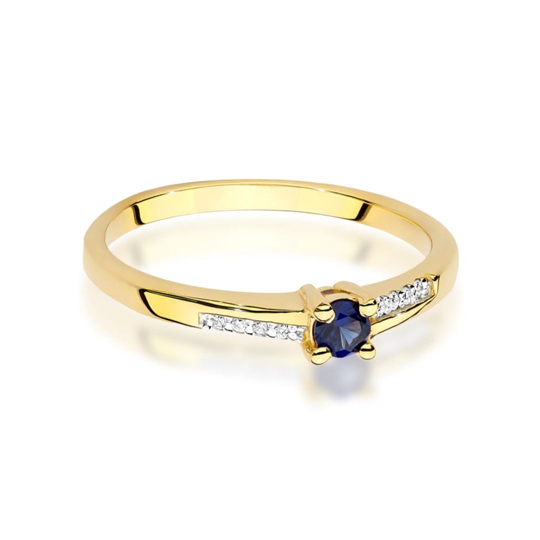 Anillo Lina de Oro 14K con Zafiro y Diamantes