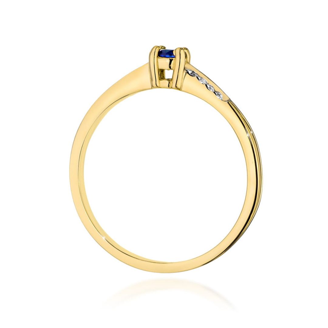 Anillo Lina de Oro 14K con Zafiro y Diamantes