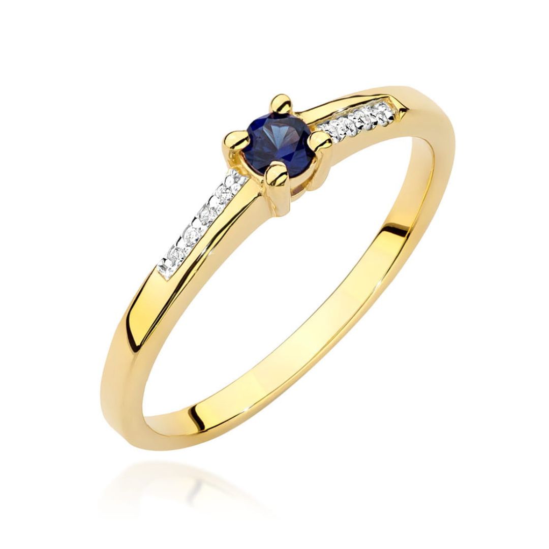 Anillo Lina de Oro 14K con Zafiro y Diamantes