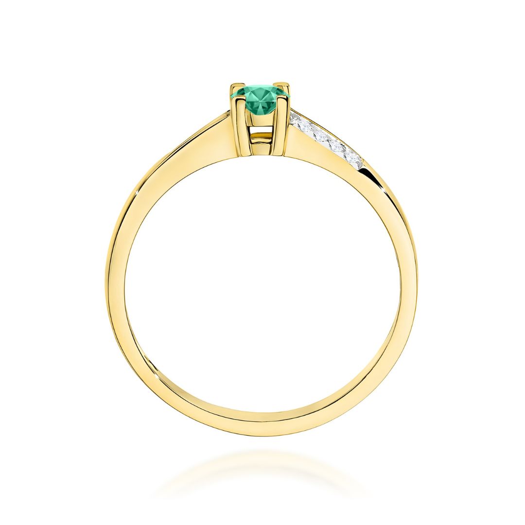 Anillo Maia de Oro 14K con Esmeralda y Diamantes
