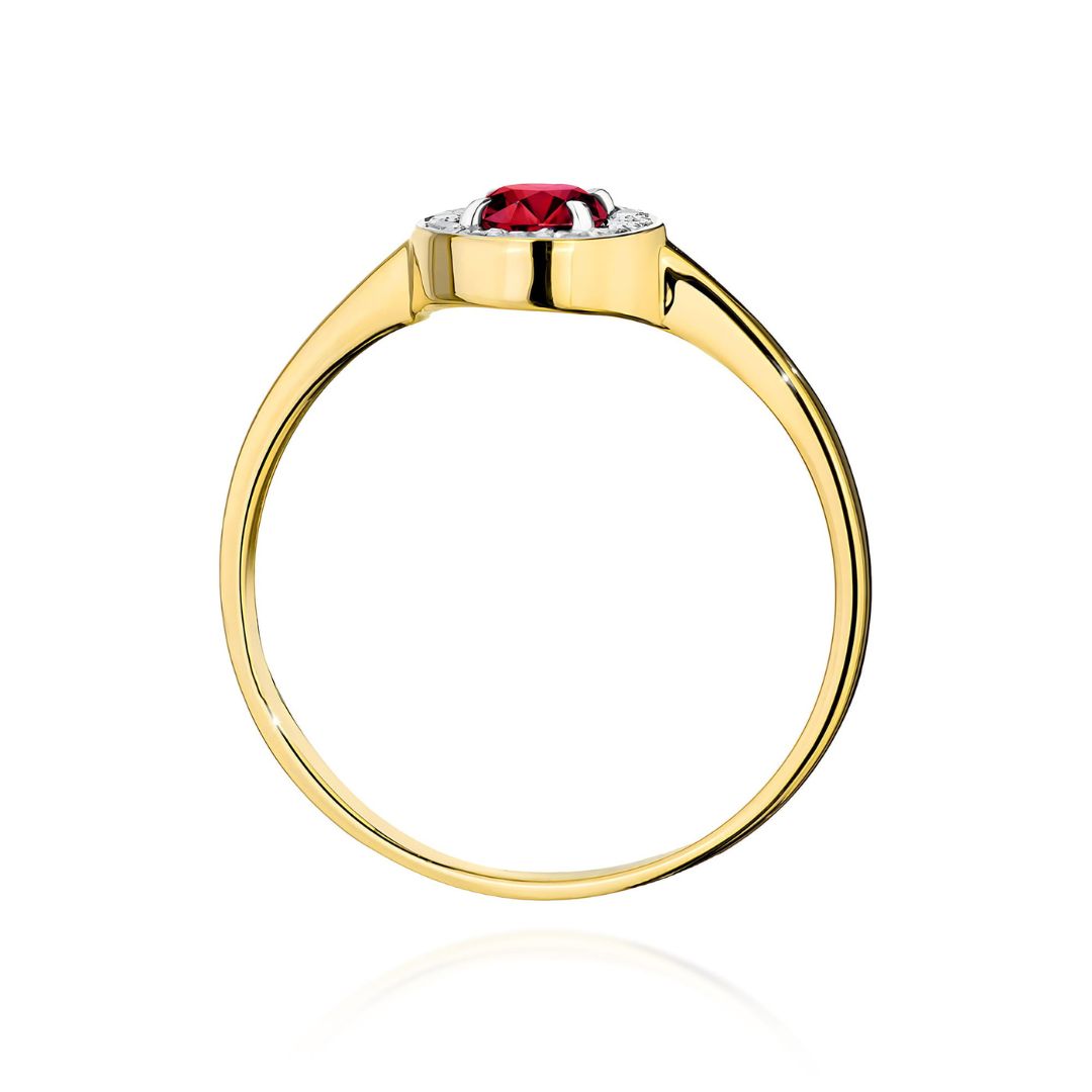 Anillo Mara de Oro 14K con Rubí y Diamantes