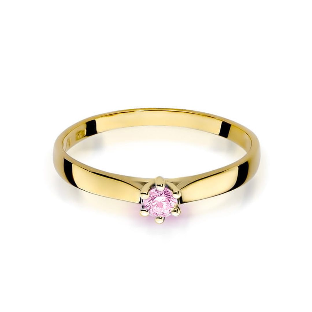 Anillo Nara de Oro 9K con Topacio Rosa 0,13 ct