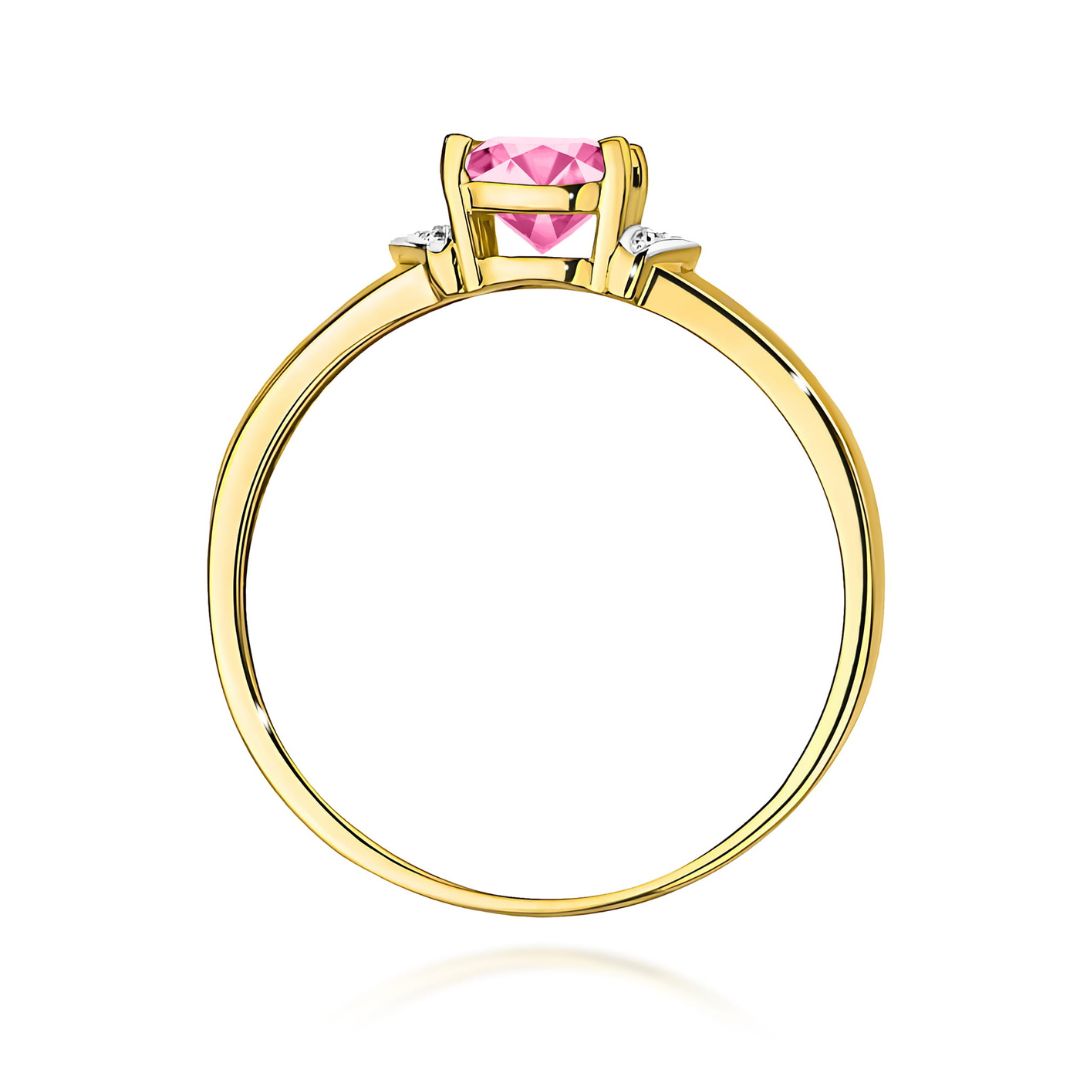 Anillo Nerea de Oro 14K con Topacio Rosa y Diamantes
