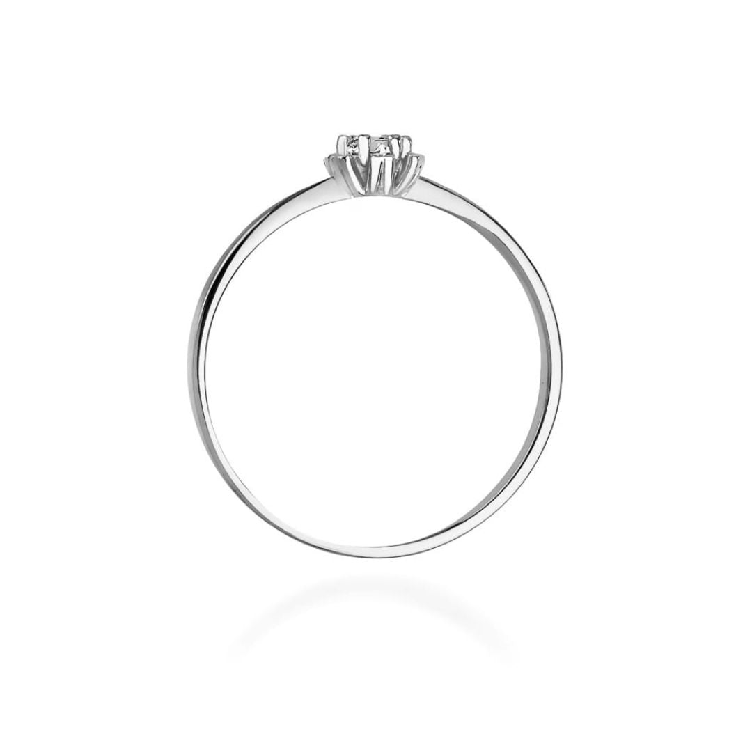 Anillo Solitario Bianca Oro Blanco 14K con Diamante Natural 0,10 ct